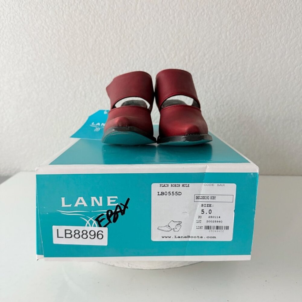 Lane Robin Mule Red Cowboy Boots Womens Western Short Ankle Snip Toe Size 5 - Picture 11 of 12